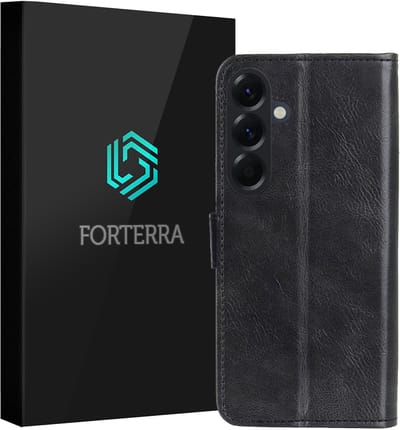 Hoesje Geschikt voor Samsung Galaxy A37 - Luxe Bookcase - Walletcase Hoes - Portemonnee - Cover - Zwart