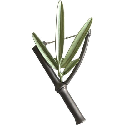Creatieve Ontwerp Bamboe Broches Voor Vrouwen Emaille Groen Blad Bloem Feest Bruiloft Broche Spelden Cadeaus gray