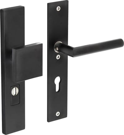 Intersteel Veiligheidsbeslag kerntrekbeveiliging profielcilindergat rechthoekig mat zwart 72 mm voordeurbeslag