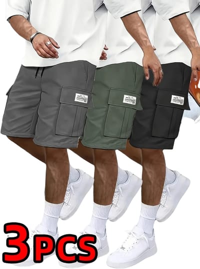 Livano Korte Broek Heren - Cargobroek - Spijkerbroek - met Zakken - Volwassenen - Jongens - Shorts - 3 Pcs - Gemengd - Maat XXS