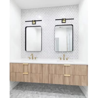EGLO Peguera Wandlamp - LED - 60 cm - Zwart/Goud - Badkamer - Spiegellamp