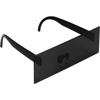 1 Stuk Zwarte Oogbedekte Staaf Zonnebril Chique Bril Fotobooth Props voor Kostuum Kerstfeest Cosplay Zonnebrillen black