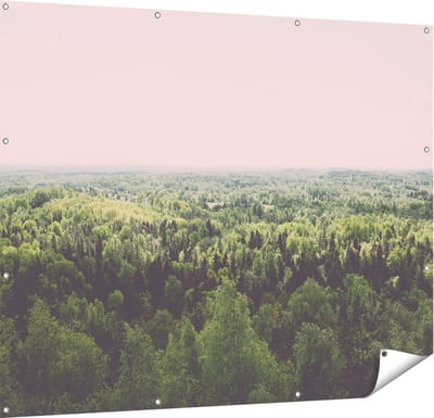Gards Tuinposter Eindeloze Bos met Groene Bomen - 150x120 cm - Tuindoek - Tuindecoratie - Wanddecoratie buiten - Tuinschilderij