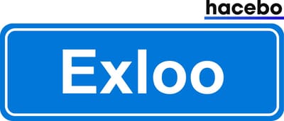 Hacebo - Plaatsnaam Sticker - 29x10 CM - Exloo sticker - Verkeersborden sticker - grappige cadeaus - Exloo