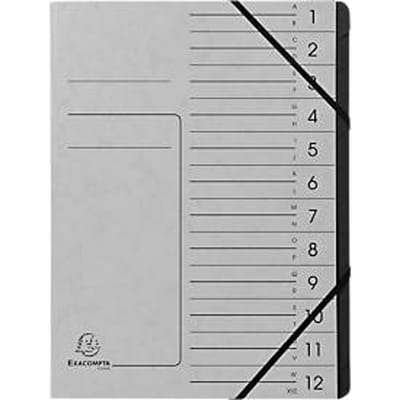 Exacompta 541211E, Project folder, A4, Karton, Grijs, 355 g/m², Elastische band
