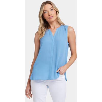 Mouwloze Pintuck Blouse