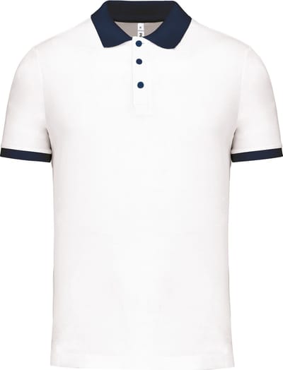 Herensportpolo 'Proact' met korte mouwen White/Sporty Navy - S