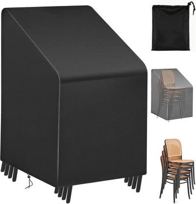garden chairs cover - 65 x 65 x 80/120 cm afdekhoes voor stapelstoelen met trekkoord, waterdicht, winddicht - ShopVlot