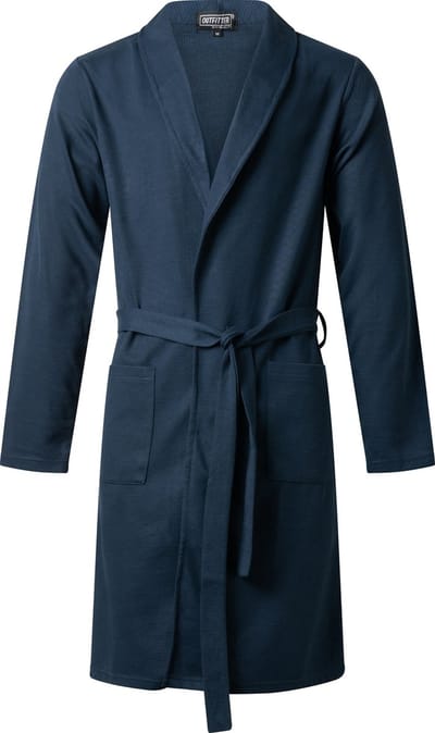 Ochtendjas met wafelstructuur - sauna badjas - donkerblauw - maat S