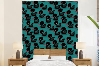 Behang - Fotobehang Eend - Baby - Patronen - Breedte 225 cm x hoogte 280 cm