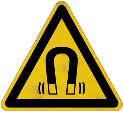 Magnetisch veld waarschuwingsbord - W006 | Sign Again materiaal | 15 cm