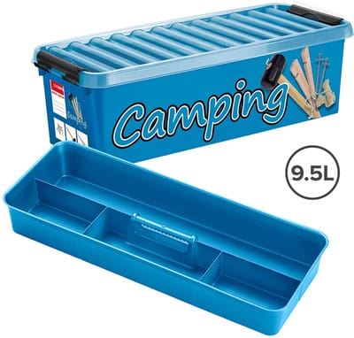 Sunware Q-line camping box met inzet 9,5L - 48.5x19x14.7 cm - Blauw/Zwart