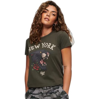 Superdry - Tattoo jaren 90 T-shirt met print - Dames - T-shirts