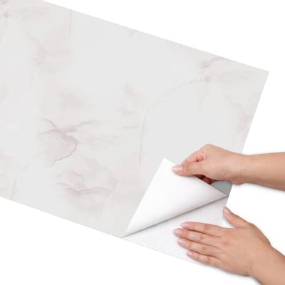 Coloray Meubel Wrap Folie - Wit Meubelfolie - 50x100 cm - Meubel Wrap Folie Een subtiele steen - Plakfolie Meubels - Minimalist Meubelfolie - Decoratiefolie Zelfklevend - Slaapkamer decoratie - Abstractie