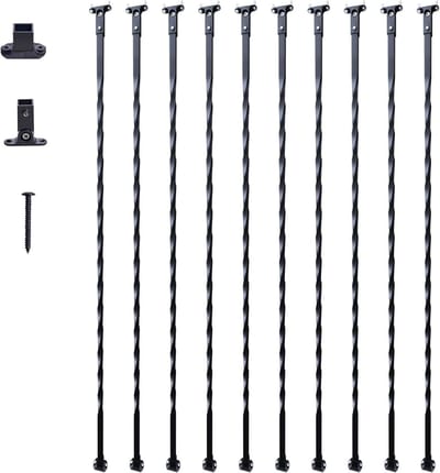 Metalen Trapleuning Balusters - Spiraal Balusters - Trappen Verfraaien - Gegalvaniseerd Staal - 1120 mm - Zwart