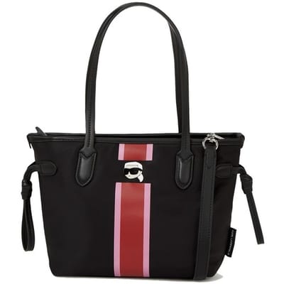 Karl Lagerfeld Ikon Nylon Stripe Sm Tote Black Size: OS | Handbags Outlet | Dames | Zwart