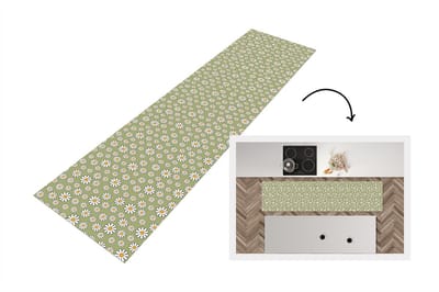 Keukenloper 200x50 cm - Keukenmat vinyl Vintage - Patronen - Bloemen - Madelief - Keukenmatten loper - Keuken vloerkleed tapijt