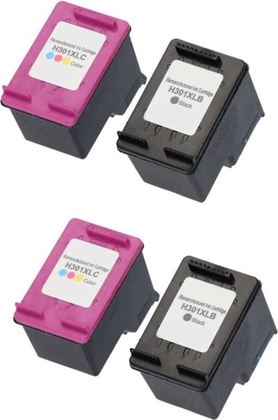 Huismerk geschikt voor HP 301XL Inkt cartridges - 4 Inktpatronen - Geschikt voor Envy 4500 - 4504 - 5530 - DeskJet 2050 - 3050 - 3055A - 2540 - OfficeJet 2620 - 4630