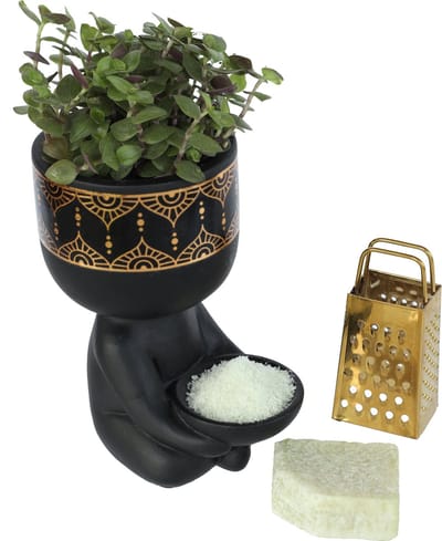 Comforder Amberblokjes Cadeauset met Geurblokje Jasmijn, Potje en Rasp - Giftset