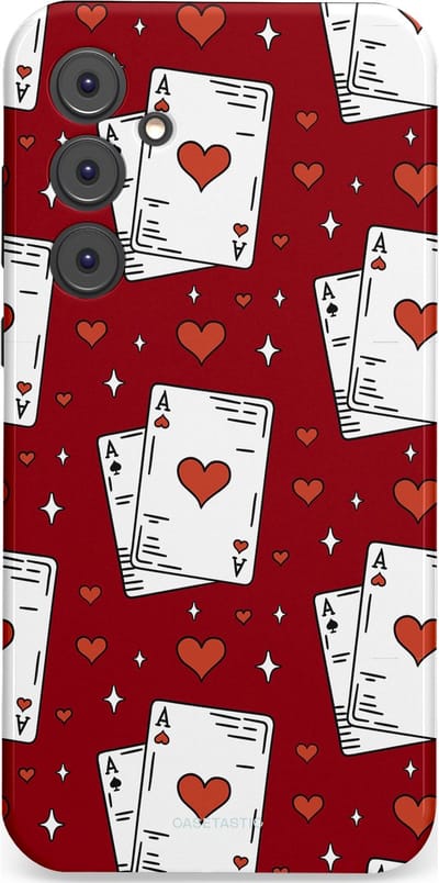 Casetastic hoesje geschikt voor Samsung Galaxy A35 - Dubbellaagse bescherming - Kaarten Aas - Fashion Case - Bordeaux Wit Zilver