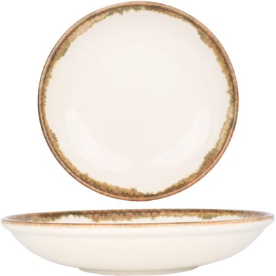 Kütahya Porselen Diepbord - Fluer Amber - Porselein - 25 cm (1250cc) - set van 6