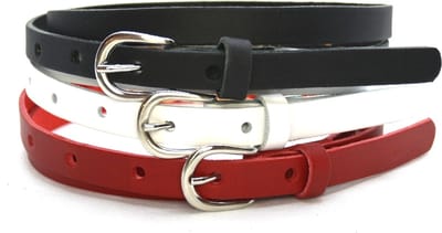Set van 3 riemen - 1,5 cm smalle riemen - damesriem 100% leder - Maat 85 - Totale lengte 100cm