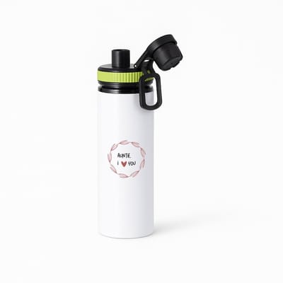Hacebo® - auntie I love you waterfles met draaidop groen - Tante - de liefste tante - verjaardagscadeau - verjaardag - cadeau - cadeautje voor tante - tante artikelen - kado - geschenk - gift - water fles - 850ML