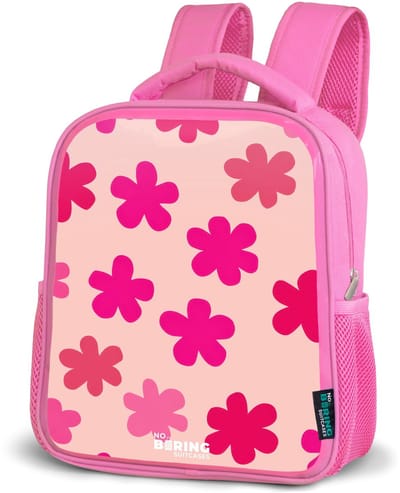 NoBoringSuitcases.com® - Rugzak roze - Schooltas meisjes - Roze bloemen - Kinder rugtas meisje - Boekentas kind - Kinderrugzak voor school - Schoolrugzak