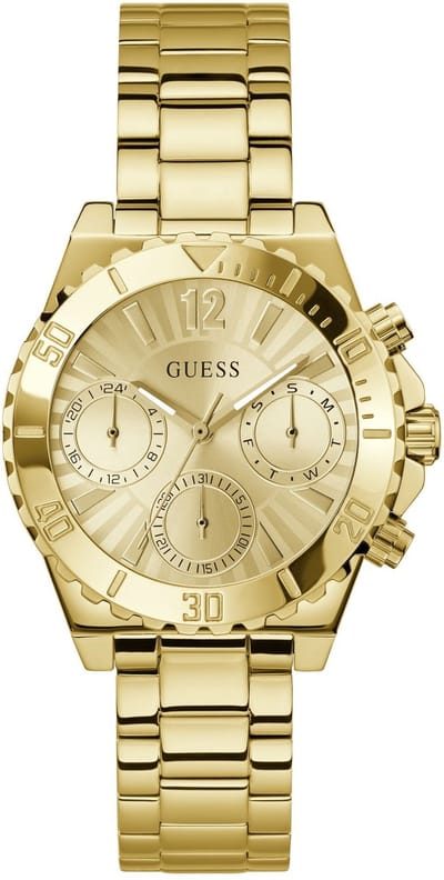 Guess Phoebe Analoog Quartzhorloge Goudkleurig Kast Gemaakt Van 100% Roestvrij Staal En Een Band Van 100% Roestvrij Staal 38 GW0696L4