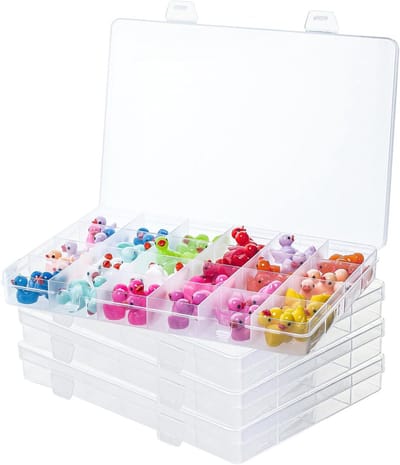 Multifunctionele Opbergdoos met 24 Verdelers - Transparante Organizer voor Sieraden, Oorbellen en Kleine Accessoires
