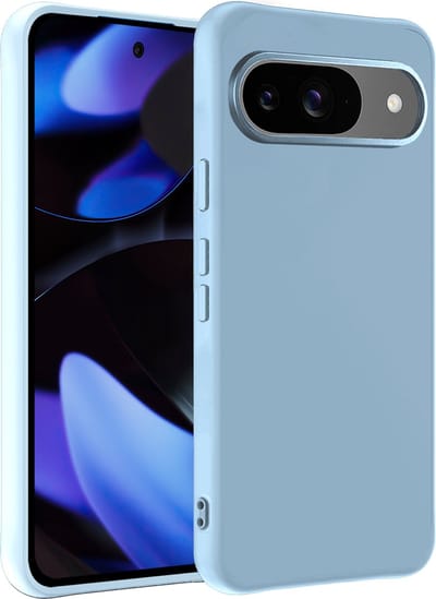 Hoesje - Geschikt voor Google Pixel 9 - Sterk & Shockproof - Siliconen Case - Hoes Cover - Telefoonhoes - Lichtblauw