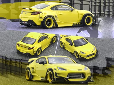 Inno Models Schaal Toyota GR86 PANDEM Geel Afgewerkt Product 1/64 GR86P-YELLOW yellow