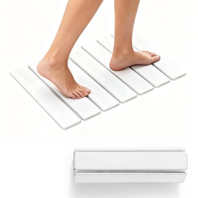 Badmat van Diatomiet – Super Absorberend & Sneldrogend – Anti-slip Badkamermat – Antibacteriële Douchemat & Afdruipmat voor Keuken & Badkamer (Wit, 30 * 40)