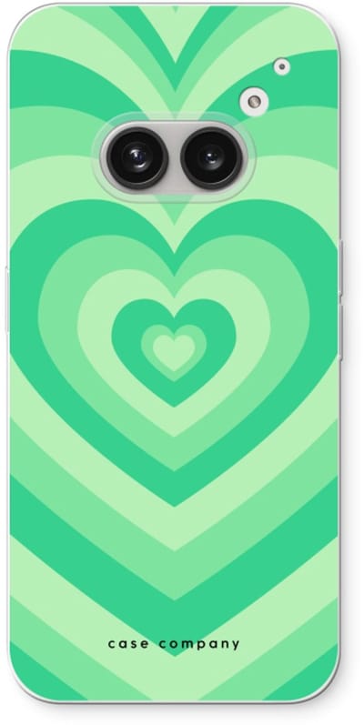 Case Company® - Hoesje geschikt voor Nothing Phone (2a) hoesje - Hart Groen - Soft Cover Telefoonhoesje - Bescherming aan alle Kanten en Schermrand