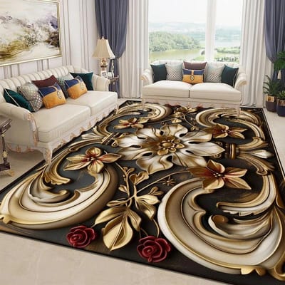 3D Prachtig Bloementapijt voor Woonkamer Luxe Huis Slaapkamer Decor Grote Oppervlakte Zachte Vloerkleden Antislip Garderobe Vloermatten Wasbaar 60*90cm
