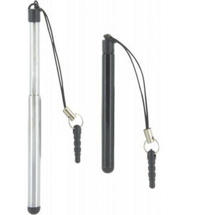 Bigben Connected, Set van 2 universele intrekbare en verlengbare stylus tot 9,5 cm, Zwart