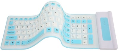 Dailygoods - Siliconen Toetsenbord - Draadloos - Waterdicht - Blauw - Flexibel Computertoetsenbord - Geschikt voor Laptop en PC - 103 Toetsen