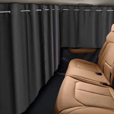 Famanu - Zonweringsset 160 × 106 cm voor camper of auto, verduisterend en inkijkwerend – Zwart