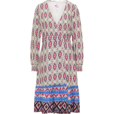 IZIA Wikkeljurk Dames Blauw Veelkleurig
