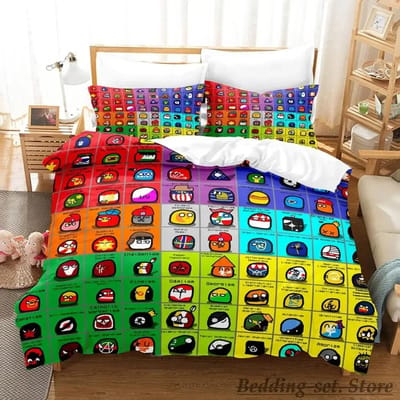 Nieuwe Countryball Polandballs Beddengoed Collectie Enkel Tweeling Volledig Queen King Size Bed Collectie Aldult Jongens Slaapkamer Dekbedovertrek Collecties Anime AU Single(140x210cm)