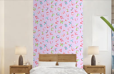 Behang - Fotobehang Alfabet - Letters - Patroon - Breedte 150 cm x hoogte 240 cm