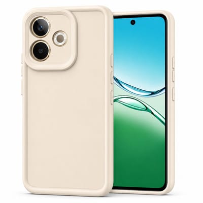 Geschikt voor Oppo A5 Pro 4G / 5G Hoesje - Siliconen Matte Back Cover - Creme