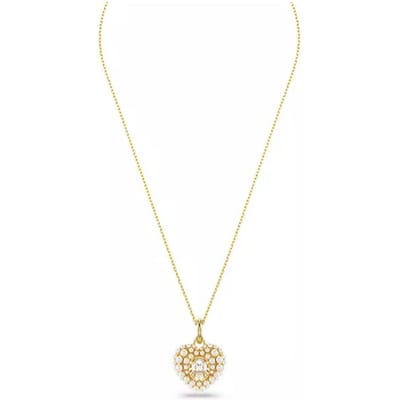 Pendentif Cœur Swarovski Avec Cristaux Collier Femme Or 5680399 Box (Random Color) white