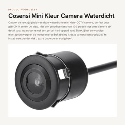 Dailygoods- CCTV Camera HD- Waterdicht - Groothoek 170 Graden - Eenvoudige Montage - DIY-installatie - Hoge Resolutie Beeldkwaliteit - Achteruitrijcamera