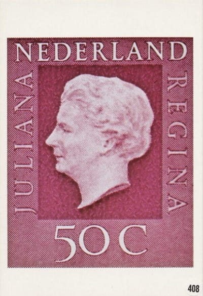 Briefkaart met afbeelding Juliana Regina postzegel