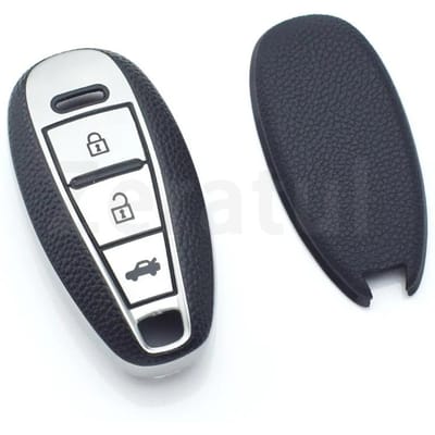 Leren TPU Shell Fob Voor Suzuki Baleno Ertiga Ciaz Ignis Kizashi Swift Sx4 S-Cross Vitars Scorss Xl-7 Auto Slimme Sleutelhoes Cover