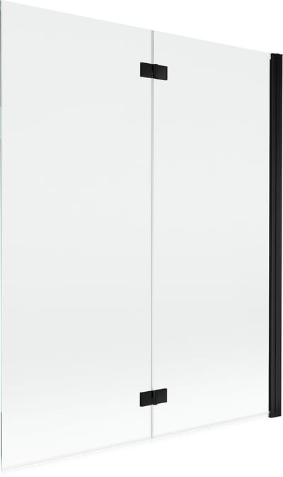 Mexen Mist badwand 2-vleugelig rechts 140 x 150 , transparant, zwart - 8A9-140-002-70-00-P