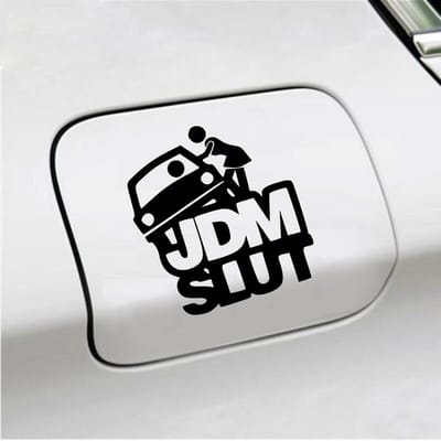 Bumpersticker - JDM Slut - 14 X 13 - Zwart