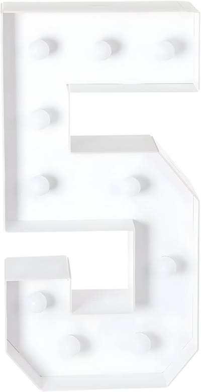 Reuze nummer LED-lamp – Voor verjaardagsfeestjes, jubileum, bruiloft, kerst of thuisgebruik – DIY decoratie – 100x48 cm, 0–9, wit