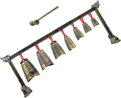 Chinees Klokkenspel - Decoratief Ornament - Bureau Decoratie - Miniatuur Drumstel Vorm - 38x15cm - Multi